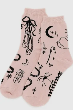 BAGGU Crew Socks - Ballet Icons