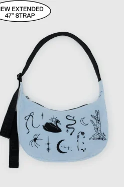 BAGGU Medium Crescent Nylon Bag - Embroidered Ballet Icons