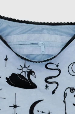 BAGGU Medium Crescent Nylon Bag - Embroidered Ballet Icons