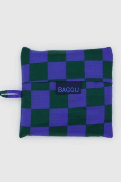 BAGGU Reusable Bag Large - Iris Green Check