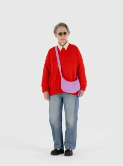 BAGGU Small Crescent Nylon Bag - Peony