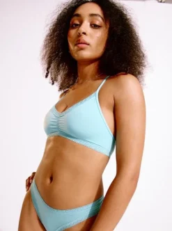 BLUSH The Micro Lace Trim Bralette - Aqua