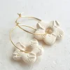 BOUCLE D'OR Flower Hoop Earrings - Ivory