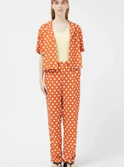 COMPANIA FANTASTICA Trousers - Orange Polka Dots