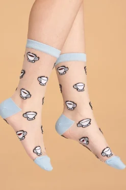 COUCOU SUZETTE Transparent Socks - Coffee
