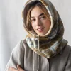 GIBOU Checked Hooded Collar - Cream