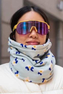 GIBOU Fleece Neck Warmer - Floral Blue