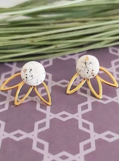 KAG 2 Piece Flower & Round Earrings