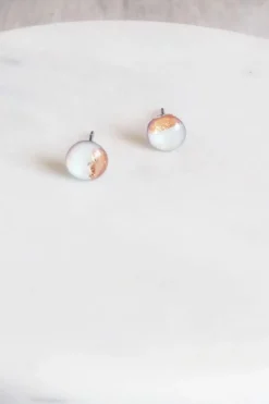 KAG Resin Earrings - Black and Copper
