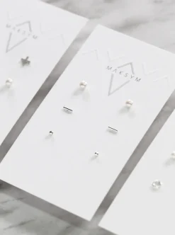 MAKSYM Trio Earrings - Beads, Bars & Balls