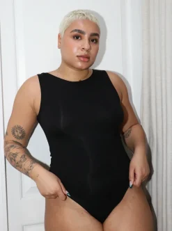 MARY YOUNG Backless Bodysuit - Black