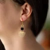 Naughty Women Fan Earrings - Black