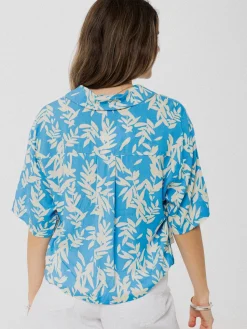 PINEAPPLE BANANAS Peony blouse - Sky pattern
