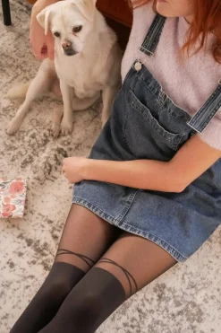 RACHEL Crisscross Thigh High Tights