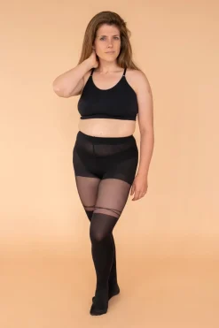 RACHEL Crisscross Thigh High Tights