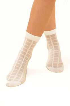 RACHEL Sheer Plaid Sock