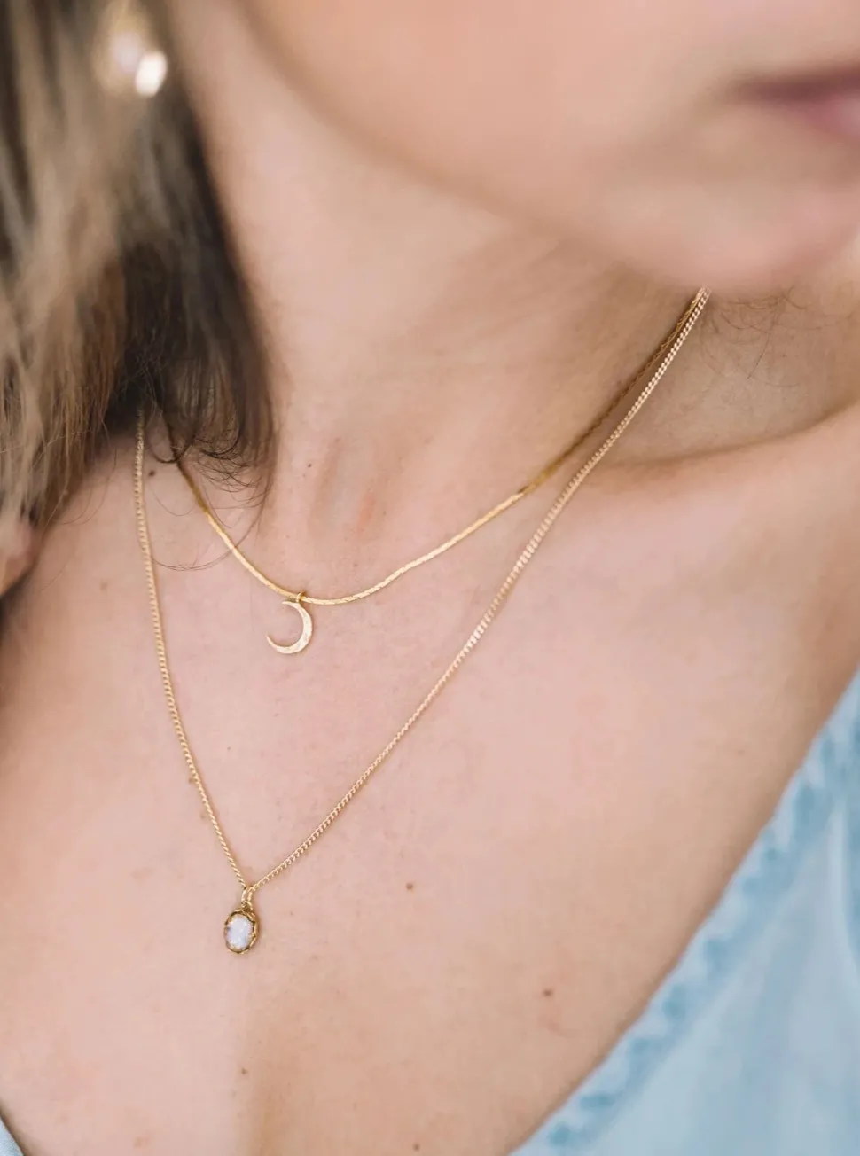 SANDRINE DEVOST Moonshadow necklace duo