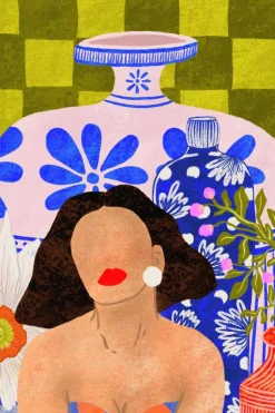 VIVIAN SOFIA Floral Poster Mini-Vases Portrait