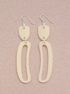 WARREN STEVEN SCOTT Mini Elongated Ovoid Earrings - Ivory