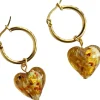 YELLOW DOTS STUDIO Boucles d'oreilles Cœur en Verre Ambré